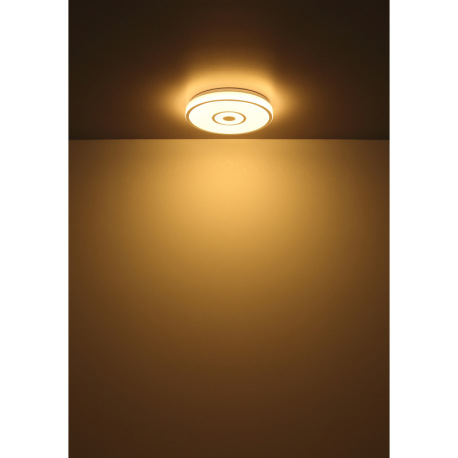 Stropné svietidlo, kov biely, plast biely s trblietavým efektom, chrómový krúžok, ø: 380 mm, V: 65 m 4