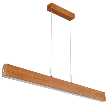 Závesné svietidlo, nikel, drevo prírodné, plast satinovaný, dotykový stmievač, DxŠxV: 940x60x1400, v 2