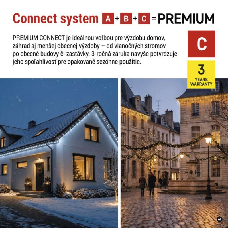 Premium LED spoj. reťaz preblikávajúca, 10 m, vonkajšia aj vnútorná, studená biela 2
