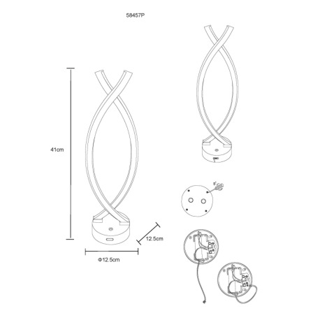 Nabíjateľná stolová lampa, plast farba biela a broskyňová, dotykové zapnutie/vypnutie, plynulý dotyk 9
