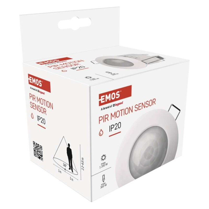 PIR senzor (pohybové čidlo) IP20 1200W, biely 5