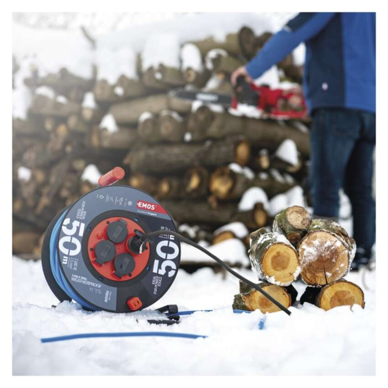 Špeciálny predlžovací kábel na bubne 50 m / 4 zásuvky / PVC / 230 V / 1,5 mm2 2