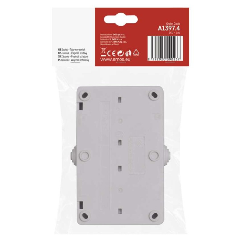 Zásuvka+Vypínač striedavý č.6 IP44 French čierná 4