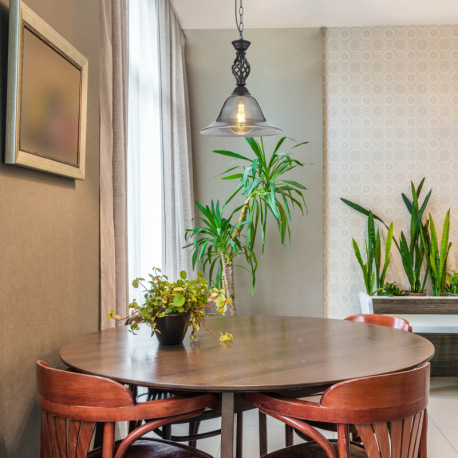 Závesné svietidlo, kov čierny matný, dymové sklo, kábel PVC čierny, ø:295mm, V: 1300mm, bez žiarovky 9