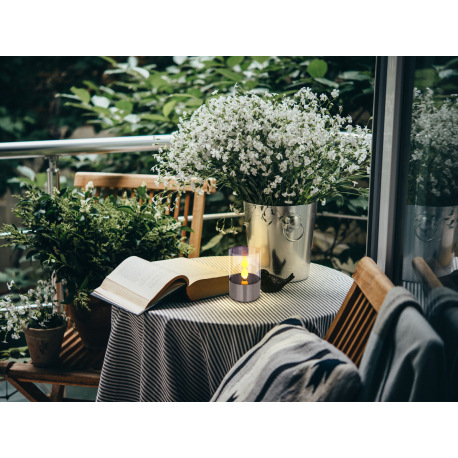 Solárne svietidlo, nerez, plast priehľadný, imitácia blikajúcej sviečky, IP44, vypínač, akumulátor A 1