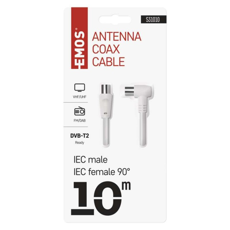 Anténny koaxiálny kábel tienený 10m – uhlová vidlica 1