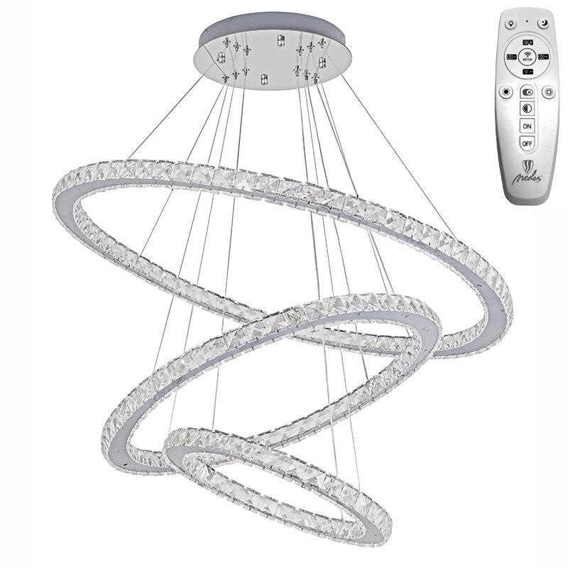 LED krištáľové svietidlo + diaľkový ovládač 210W - J6355/CH 9