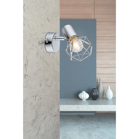 Bočné svietidlo, kov chróm, ŠxV:100x130, H:150, bez žiarovky 1xE14, max. 40W 230V. 2