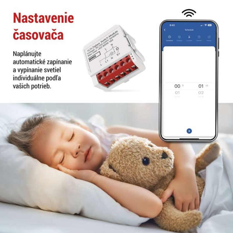GoSmart spínací modul IP-2201SZ, ZigBee, 1-kanálový 3