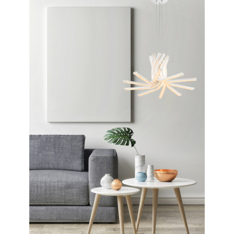 Závesné svietidlo, kov biely, akryl opál, Ø490, V: 1230, vrátane 1xLED 40W 230V, 1430lm, 3000K 5