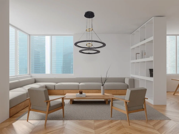 LED závesná lampa na lanku + diaľkový ovládač 65W - J7301/B 10