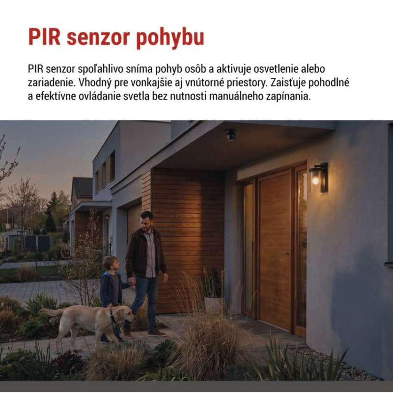 PIR senzor (pohybové čidlo) IP65 1200W, čierna 2