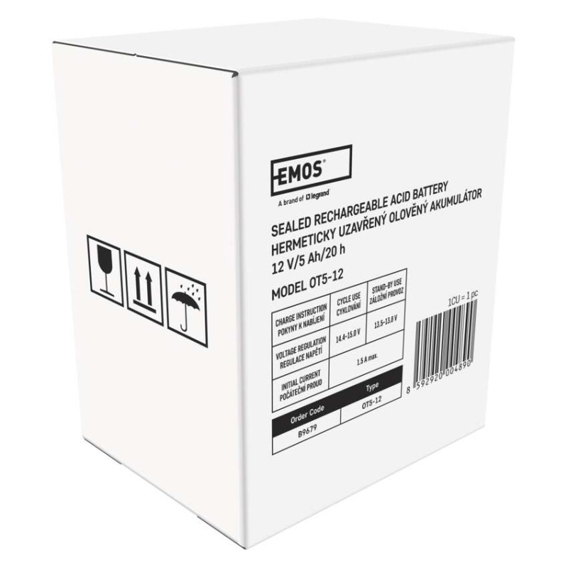 Bezúdržbový olovený akumulátor 12 V/5Ah, faston 6,3 mm 6