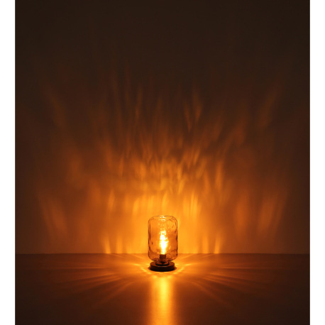 Stolná lampa, kov čierny matný, sklo dymové/číre, kábel PVC čierny, kolískový vypínač na kábli, ø: 1 13