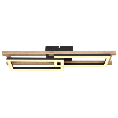 Stropné svietidlo, kov čierny, MDF tmavohnedý, plast biely, otočné, DxŠxV:690x365x105mm, vrátane LED 3