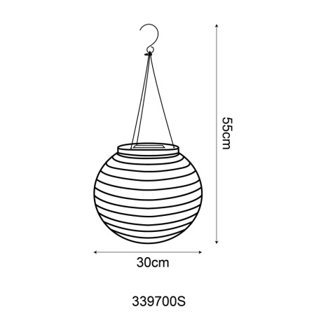 Solárne svietidlo, plast pieskovej farby matný, nerezová oceľ, kábel PVC biely, posuvný spínač, IP44 12