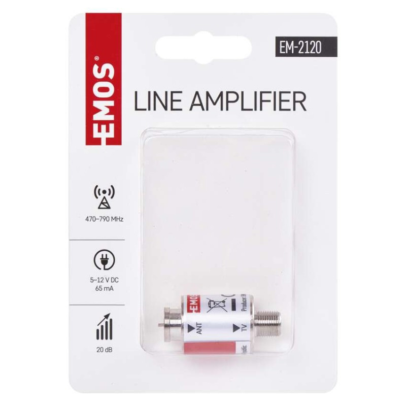 Zosiľovač signálu DVB-T/T2 20dB 1