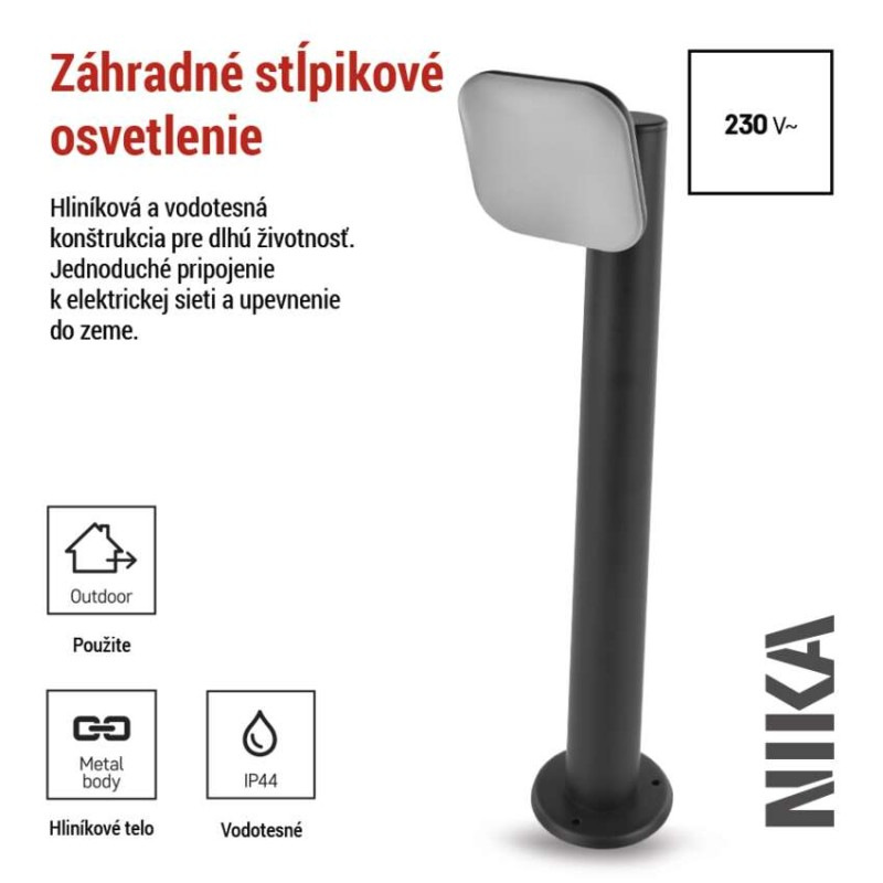 LED záhradné stĺpikové svietidlo NIKA, 16,5 x 12 x 50 cm, 12,5 W, teplá biela 2