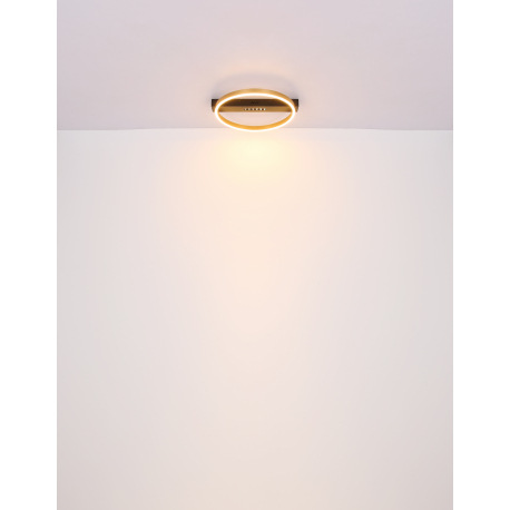 Stropné svietidlo kov čierny matný, kov zlatej farby, plast biely, prepínanie funkcií nástenným vypí 20