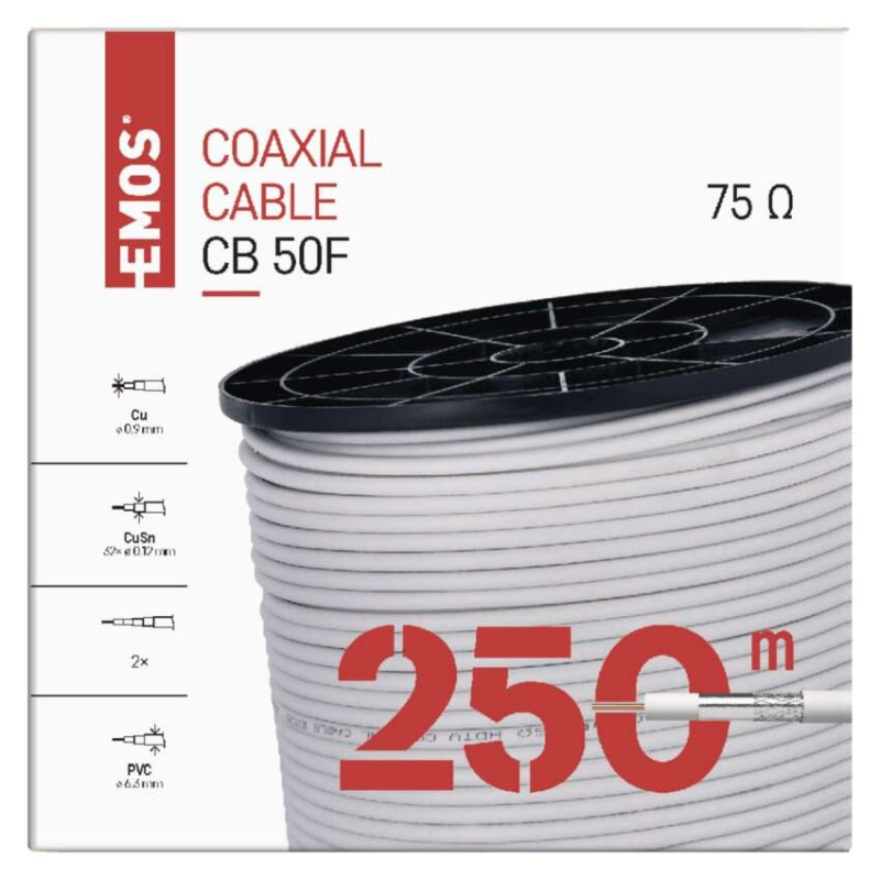 Koaxiálny kábel CB50F, 250m 2