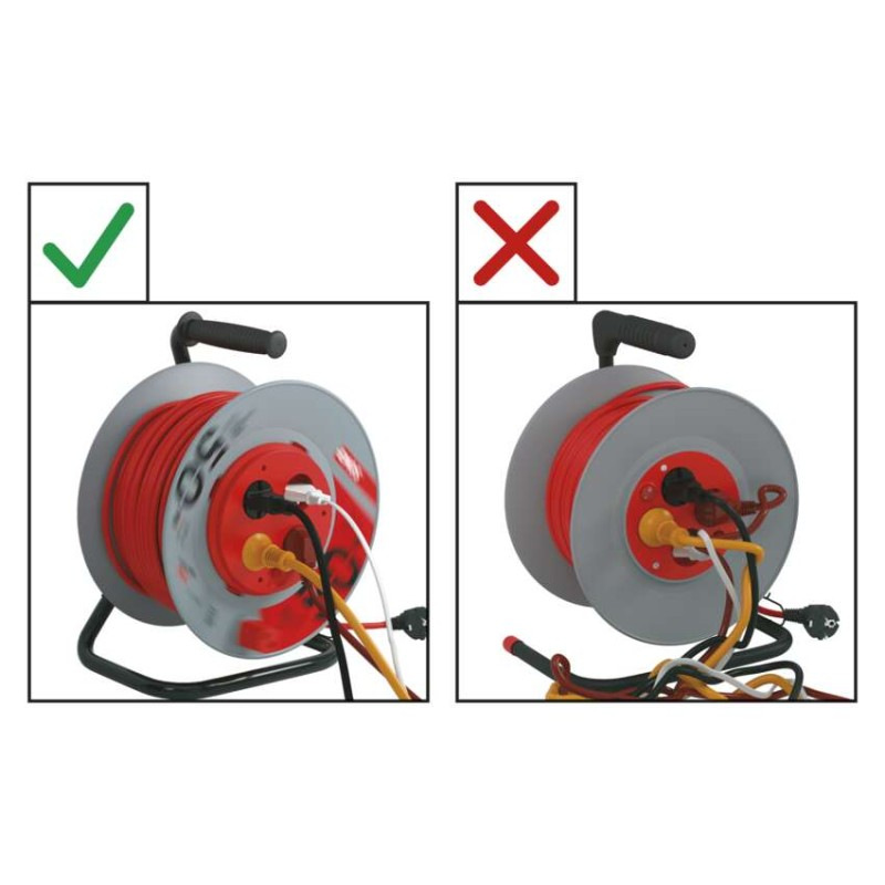 Predlžovací kábel na bubne 25 m / 4 zásuvky / červený / PVC / 230 V / 1,5 mm2 13