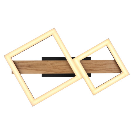 Stropné svietidlo kov čierny mat, MDF imitácia dreva, ABS čierny mat, plast biely, DxŠxV: 480x300x10 4