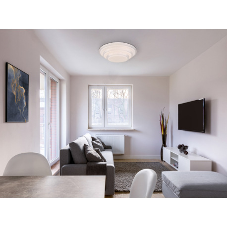 Stropné svietidlo,kov biely, akryl biely, trblietavý efekt, kompatibilné s Google Assistant a Alexa, 14