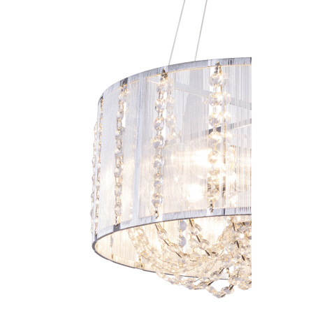 Závesné svietidlo, chróm, strieborné kovové tyče, K5 krištále priehľadné, Ø400, V:1300, bez žiarovie 5