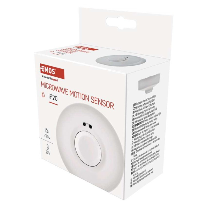 MW senzor (pohybové čidlo) IP20 1200W, biely 4