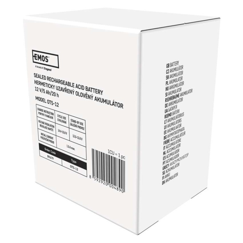 Bezúdržbový olovený akumulátor 12 V/5Ah, faston 6,3 mm 5