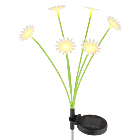 Solárne svietidlo z nehrdzavejúcej ocele, plast čierny matný, plast zelený, biely, žltý, posuvný vyp 7