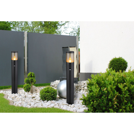 Vonkajšie svietidlo nerezová oceľ čierna matná, plast dymovej farby, smer svetla: nahor, vrátane sen 1