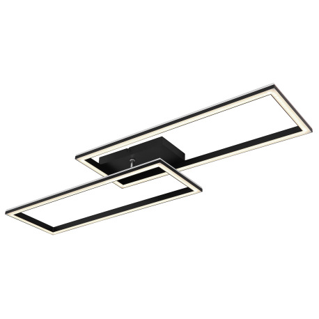 Stropné svietidlo kov/hliník čierny, akryl biely, stmievateľné, prepínanie nástenným vypínačom, meni