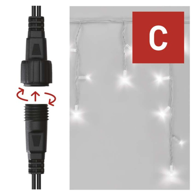 Profi LED spojovacia reťaz preblikujúca biela – cencúle, 3 m, vonk., studená biela 4