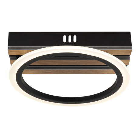 Stropné svietidlo, kov čierny matný, MDF s tmavým dreveným efektom, plast biely, niekoľko úrovní pom 12