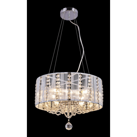 Závesné svietidlo, chróm, strieborné kovové tyče, K5 krištále priehľadné, Ø400, V:1300, bez žiarovie 3