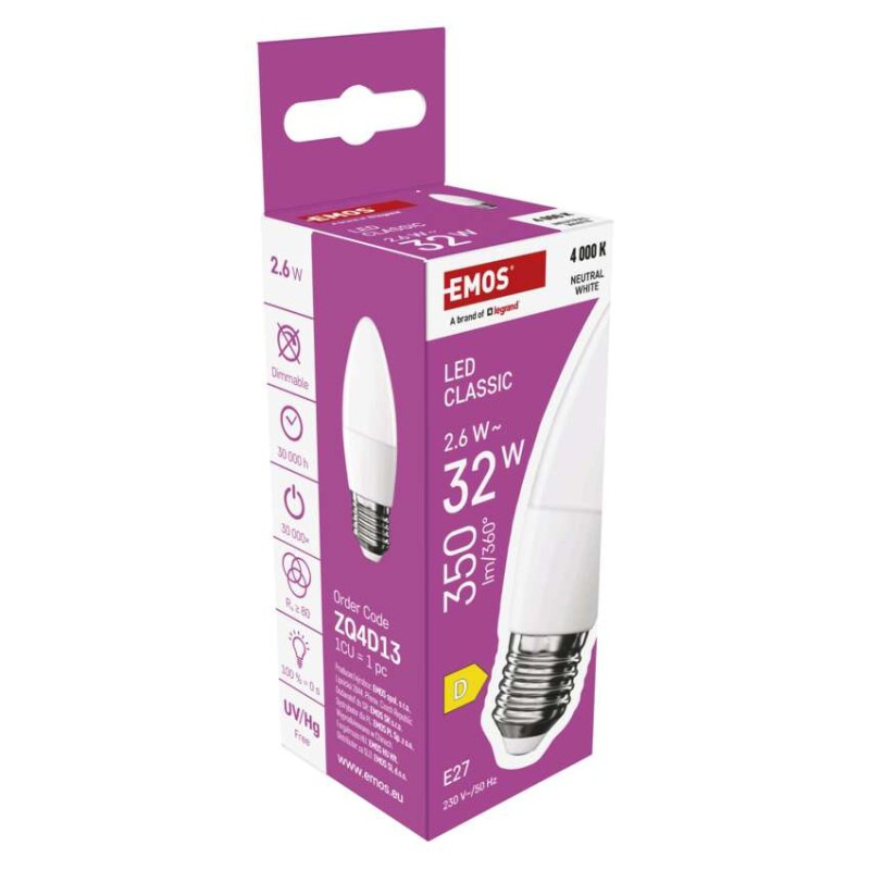 LED žiarovka Classic sviečka / E27 / 2,6 W (32 W) / 350 lm / neutrálna biela 11
