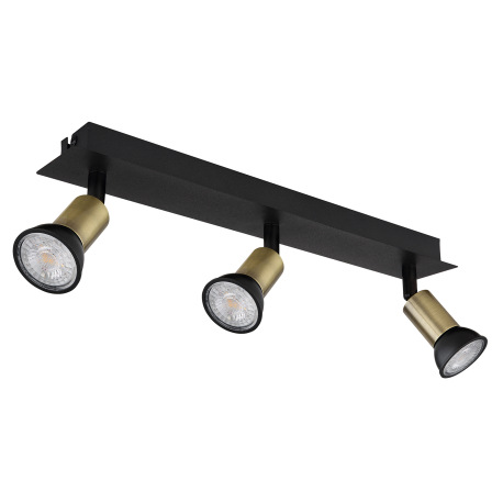Stropné svietidlo kov čierny matný, kov zlatej farby, DxŠxV: 400x60x90mm, bez žiaroviek 3xGU10 35W 2 10