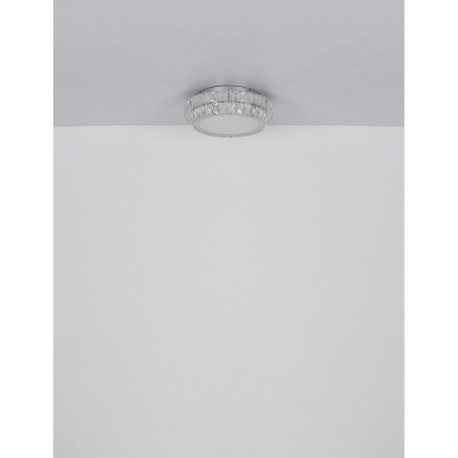 Stropné svietidlo, kov chróm, kryštály K5/akrylové číre, stmievateľné, niekoľko úrovní pomocou náste 11