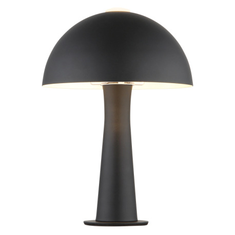 Stolná lampa z matného čierneho kovu, kábel z čierneho PVC, kolískový vypínač na kábli, ø: 200 mm, V 11
