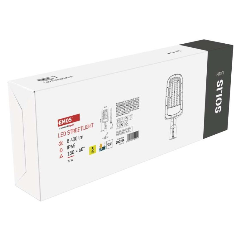 Pouličné verejné LED svietidlo SOLIS 70W, 8400 lm, neutrálna biela 12