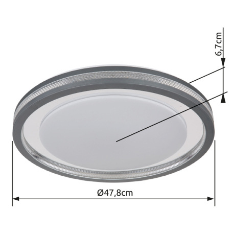 Stropné svietidlo, kov biely, plast sivý, akryl biely, s trblietavým efektom, plast chrómovaný, stmi 16