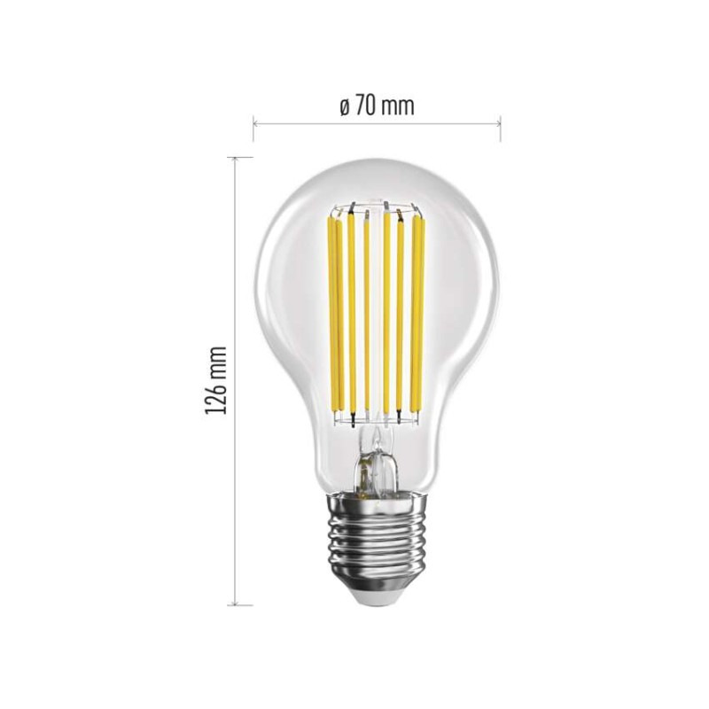 LED žiarovka Filament A70 / E27 / 11.6 W (150 W) / 2 452 lm / teplá biela / A CLASS