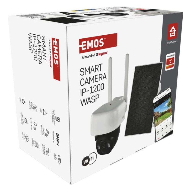 GoSmart Vonkajšia batériová kamera IP-1200 WASP s WiFi a solárnym panelom 11