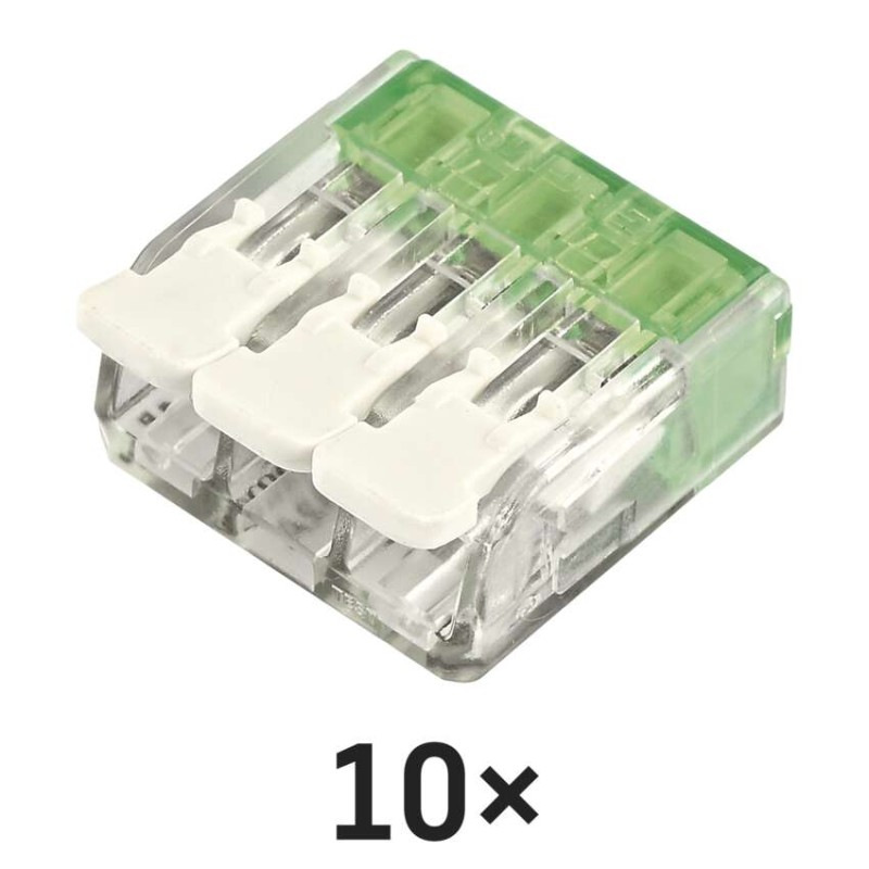 Páčková spojovacia svorka 3× 0,2–4 mm2, 10 ks