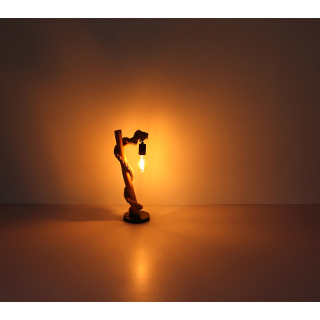 Stojanová lampa kov čierny matný, drevo buk lesklý, konope hnedé, kábel PVC čierny, vypínač na kábli 6