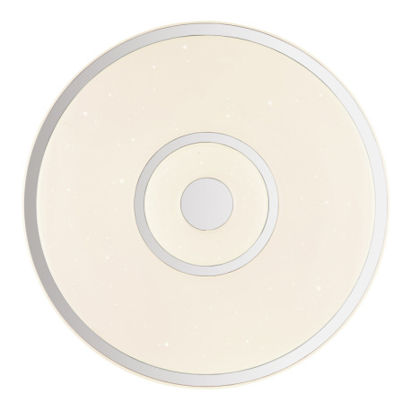 Stropné svietidlo, kov biely, plast biely s trblietavým efektom, chrómový krúžok, ø: 380mm, V: 65mm, 3