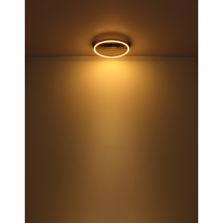 Stropné svietidlo kov čierny matný, kov zlatej farby, plast biely, prepínanie funkcií nástenným vypí 19