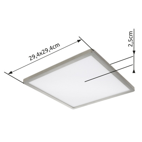 Stropné svietidlo, plast niklová farba, satinovaný, biely, podsvietenie, pam.funkcia, IP44, 3 úrovne 12