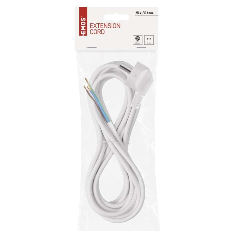 Flexo šnúra PVC 3× 1,0mm2, 5m, biela 1